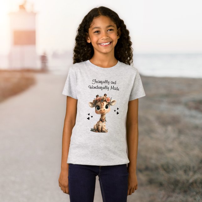 Camiseta Menina de Girafa Maravilhosamente Feita (Criador carregado)