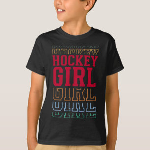 Camiseta Menina de Hóquei Texto Divertido em Camadas Filha