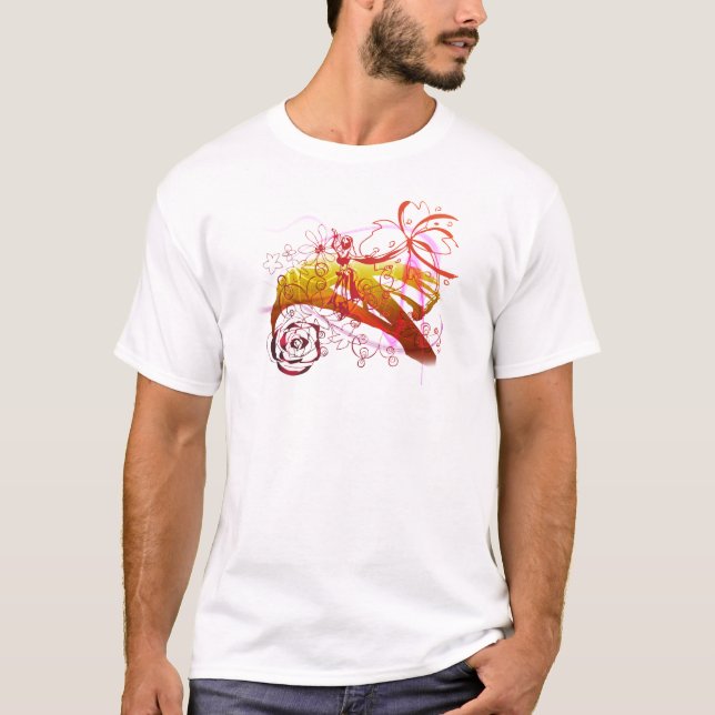 Camiseta menina de hula - flores (Frente)