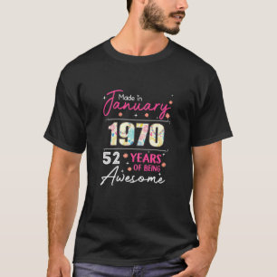 Camiseta Menina De Janeiro De 1970 T 52 Anos 52