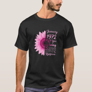 Camiseta Menina De Janeiro De 1972 T 50º Aniversário Gift