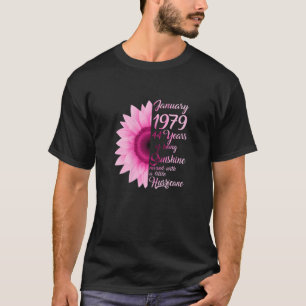 Camiseta Menina de Janeiro de 1979 TShirt 44 Anos 44