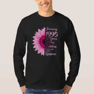 Camiseta Menina de janeiro de 1995 TShirt 28 anos 28 anos