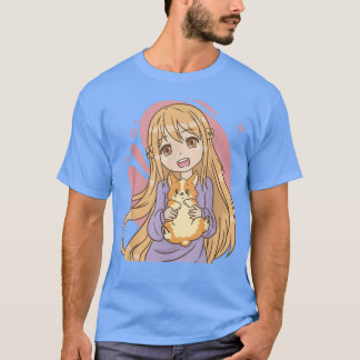 Camiseta Menina de mangá com porca em quadrinhos