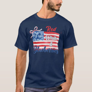 Camiseta Menina de Mirtilos Vermelhos e Brancos