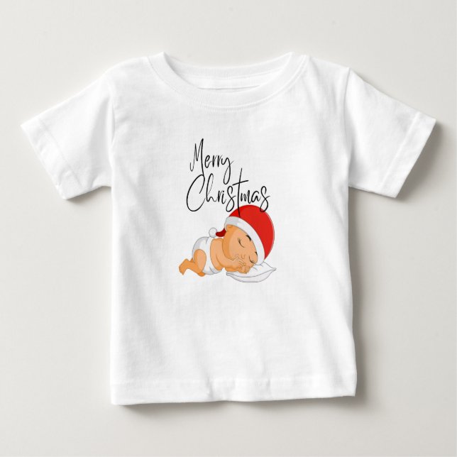 Camiseta Menina de Natal dormindo (Frente)