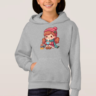 Camiseta Menina de Natal/inverno bonita com cacau