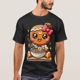 Camiseta Menina de Pão de Gengibre Fofo no Estilo Kawaii Co