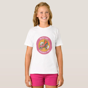 Camiseta menina de patins personalizados na cidade rosa fem