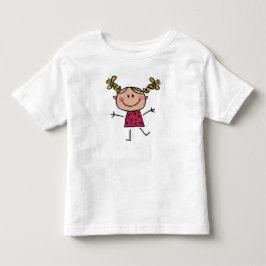 Camiseta Menina de Pau Feliz em Aquarela Vestido Rosa Elega