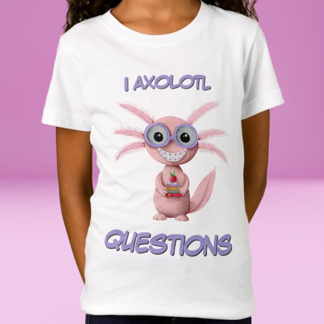 Camiseta Menina de perguntas "Beleza" Axolotl (Criador carregado)