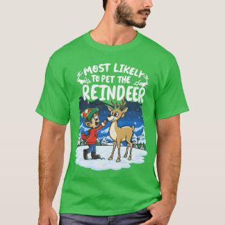 Camiseta Menina de Santa hat mais provável Pethe Rein