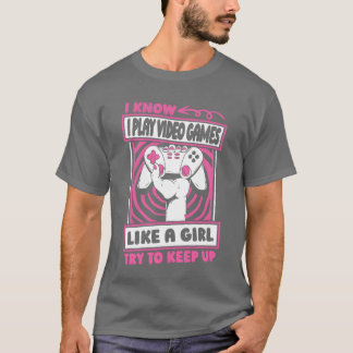 Camiseta Menina de Video Games retrô