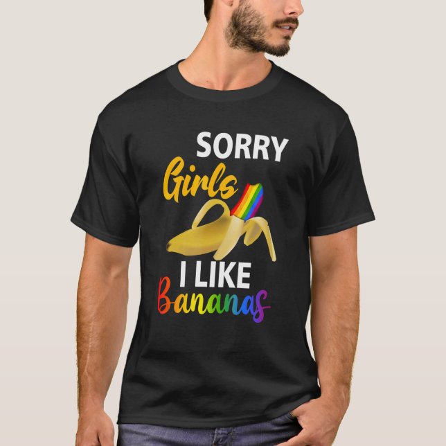 Camiseta Menina Desculpe Garota Eu Gosto De Bananas LGBT Ga (Frente)