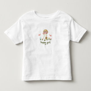 Camiseta Menina Desenho Animado Doce Design Macio