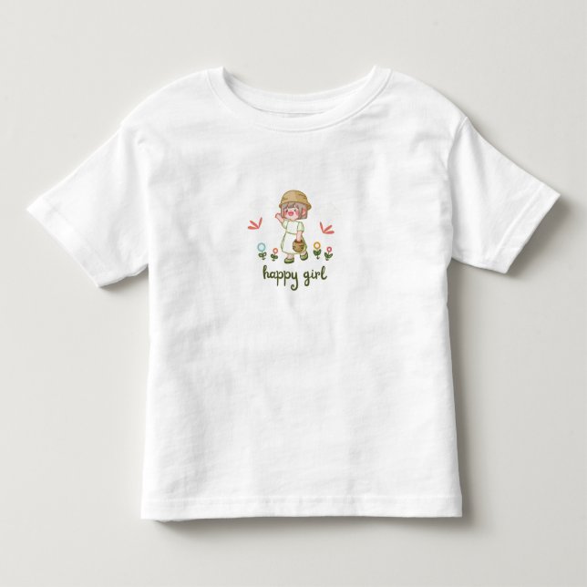 Camiseta Menina Desenho Animado Doce Design Macio  (Frente)