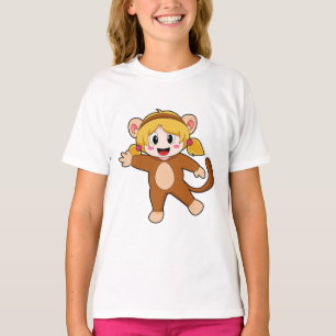 Camiseta Menina disfarçada de macaco