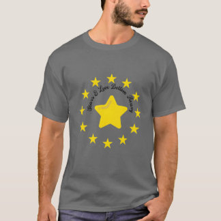 Camiseta Menina do botão de estrela e amor