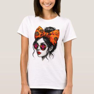 Camiseta Menina do Cãozinho Chorando no Dia das Bruxas