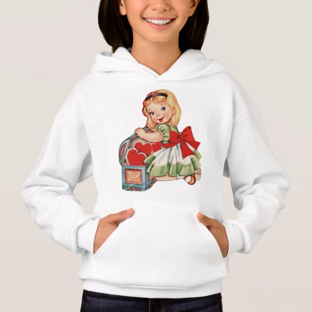 Camiseta Menina do Coração - Crianças Retron Cute (Frente)