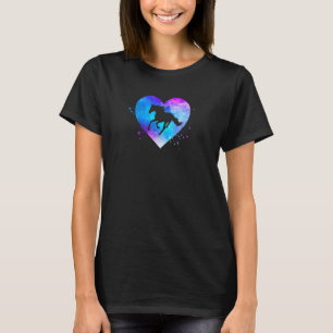Camiseta Menina do Coração de Aquarela Amante de Cavalos Ca