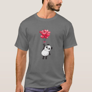 Camiseta Menina do Dia de os namorados Panda Crianças Mulhe