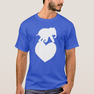 Camiseta Menina do elefante do coração do amor animal