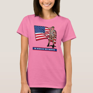 CAMISETA MENINA DO EXÉRCITO COM BANDEIRA