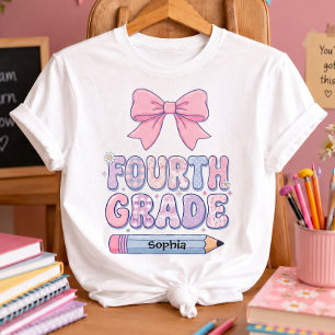 Camiseta Menina do Laço Coquete da Quarta Série Nome Person
