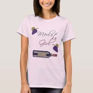 Camiseta Menina do Merlot - amantes de vinho do vintage