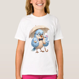 Camiseta Menina do Papai Menina Pássaro Fofo