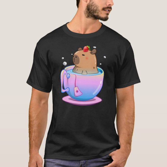 Camiseta Menina Doce de Morango Capivara Berry Menina de Mo (Frente)