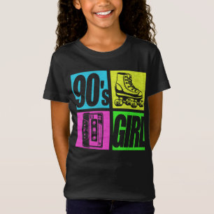 Camiseta Menina dos anos 90 Fashion 90 Festa Tema dos anos 