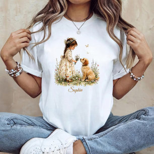 Camiseta Menina e Cachorrinho