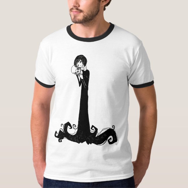 Camiseta Menina e crânio T branco (Frente)