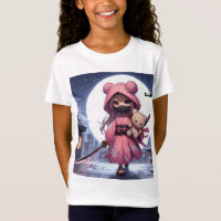 Menina e ursinho da guerreira ninja