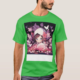 Camiseta menina em animação floral