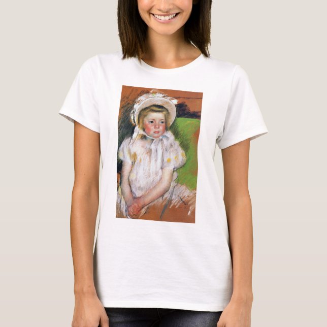 Camiseta Menina em um Bonnet Branco, Mary Cassatt (Frente)
