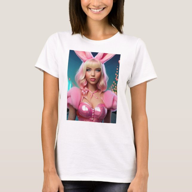 Camiseta Menina Engraçada Belo Coelhinho (Frente)