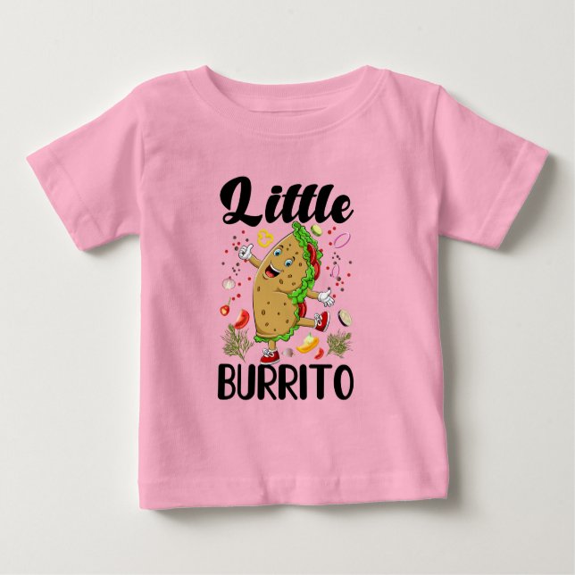 Camiseta Menina engraçada, burrito, arte (Frente)