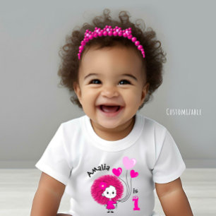 Camiseta Menina engraçada com balões de corações