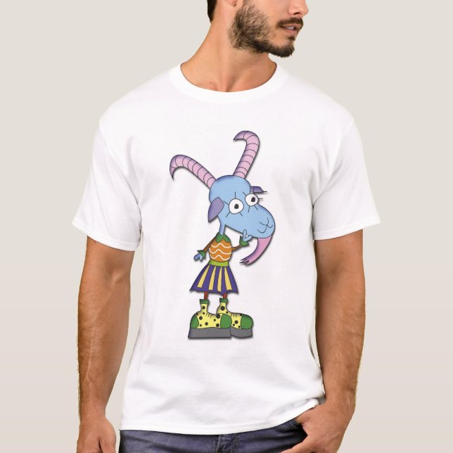 Camiseta Menina engraçada da cabra (Frente)