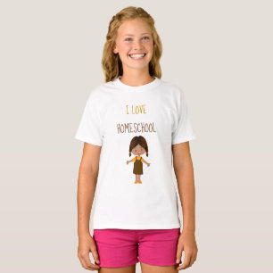 Camiseta Menina Espanhola multicultural Eu amo o tema da es