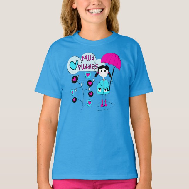 Camiseta Menina eu amo poças de lama (Frente)