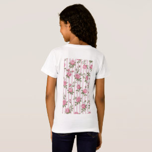 Camiseta Menina Fada da Coroa de Flor Doce em Vestido Rosa