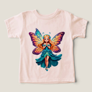 Camiseta ⭐ Menina Fada Fofo Com Asas de Borboleta 🦋