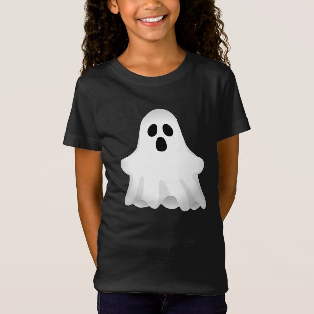 Camiseta Menina Fantasma Adorável de Halloween (Frente)