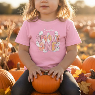 Camiseta Menina Fantasma de Aniversário de 1 Ano Rosa Groov