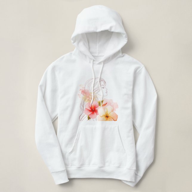 Camiseta Menina fecha os olhos com flor vermelha (Frente do Design)