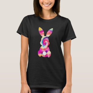 Camiseta Menina Feliz de Óculos Tie Dye com Rosto de Coelho